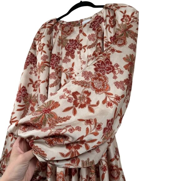 MISA Los Angeles Kara Dress in Falling Floral Satin Made in USA Size XS - Picture 4 of 11